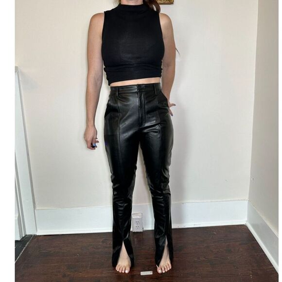 Abercrombie & Fitch Skinny Ultra High Rise Pants Leather Curve Love Size 8L - Picture 1 of 13
